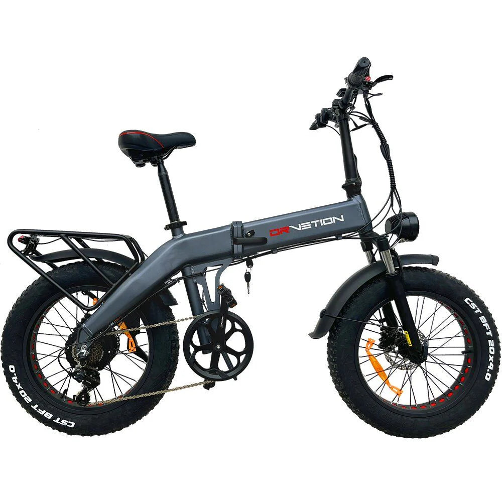 DrveTion BT20 Elektrofahrrad - 750W Motor 48V10Ah Batterie 25-35KM Reichweite Schwarz-Grau