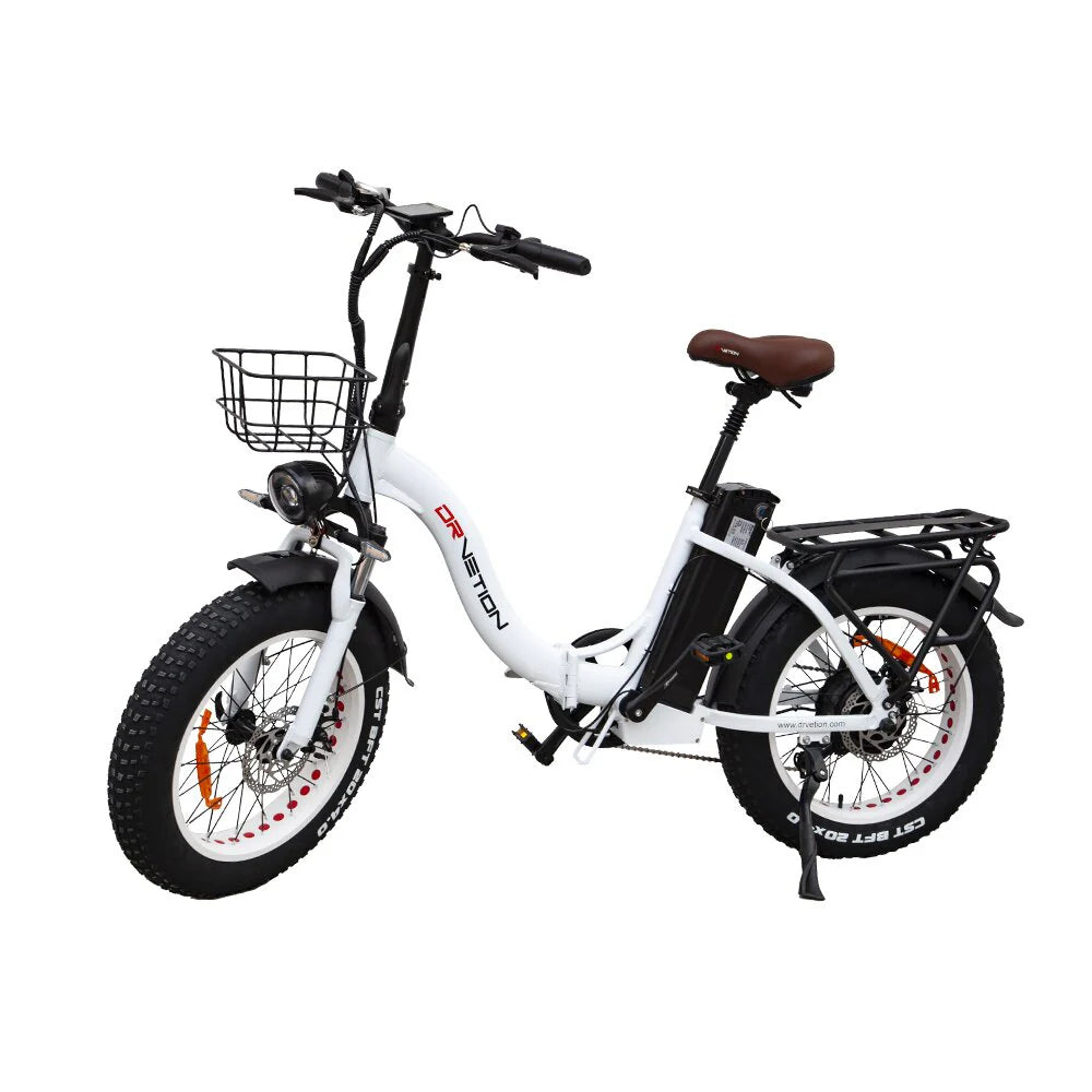 DrveTion CT20 Electric Bicycle - 750W Motor 48V15Ah Battery 55-70KM Range - Pearl White