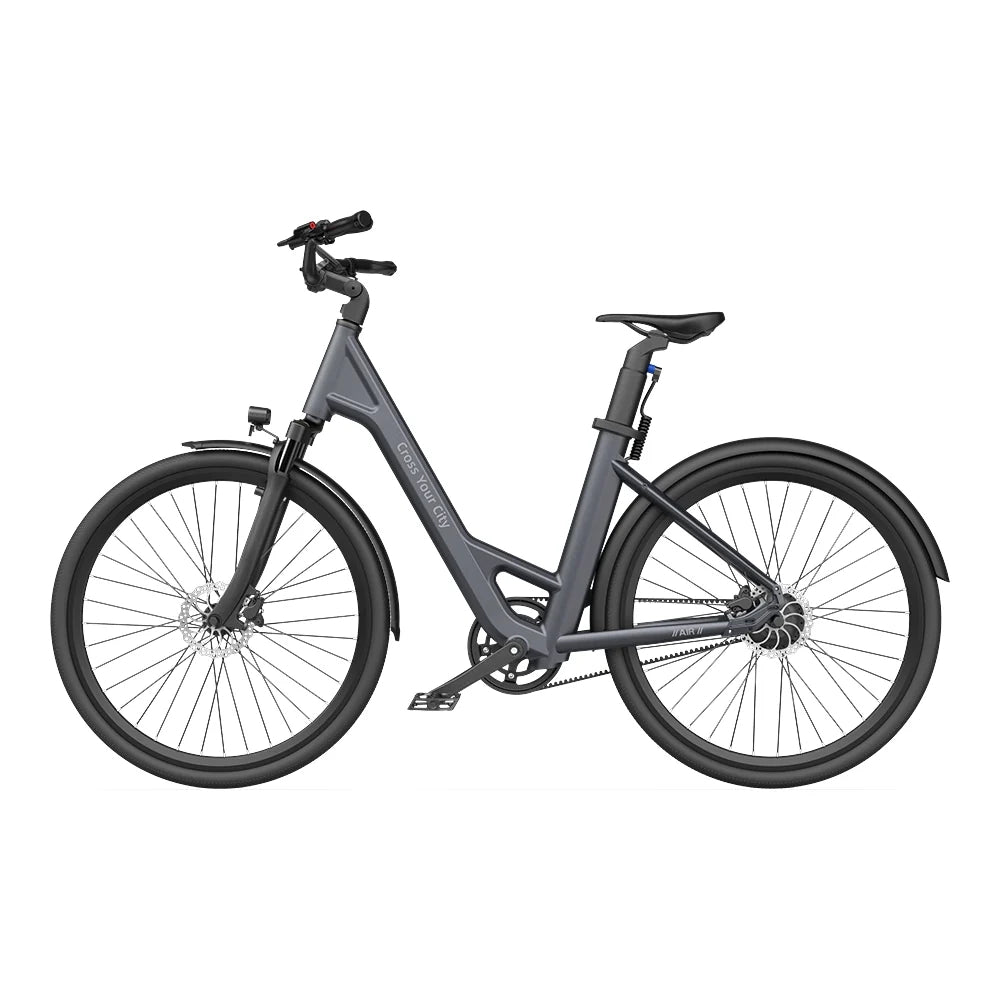 ADO Air 28 Elektrisches Fahrrad - 250W Motor 36V13.5Ah Batterie 100KM Reichweite Hydraulische Scheibenbremse - Grau