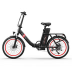Vélo électrique ONESPORT OT16-2 - Moteur 250W Batterie 48V17Ah Pneus 20 Pouces Autonomie 60KM Freins à Disque - Noir Rouge