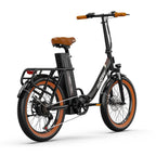 ONESPORT OT16-2 Electric Bicycle - 20" Wheels 250W Motor 48V17Ah Battery 60KM Range - Black Brown