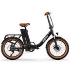 ONESPORT OT16-2 Electric Bicycle - 20" Wheels 250W Motor 48V17Ah Battery 60KM Range - Black Brown