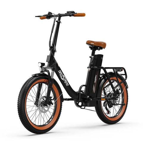 ONESPORT OT16-2 Elektrisches Fahrrad - 20" Räder 250W Motor 48V17Ah Batterie 60KM Reichweite - Schwarzbraun
