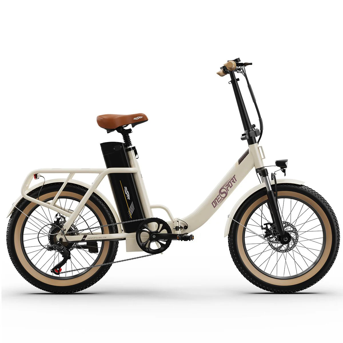 ONESPORT OT16-2 Elektrisches Fahrrad - 20" Räder 250W Motor 48V17Ah Batterie 60KM Reichweite - Weiß
