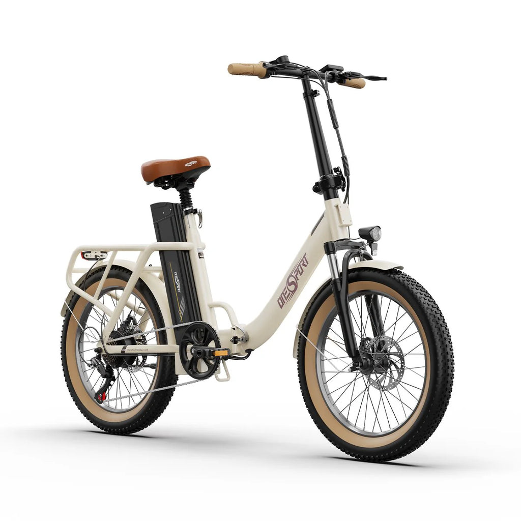 ONESPORT OT16-2 Electric Bicycle - 20" Wheels 250W Motor 48V17Ah Battery 60KM Range - White