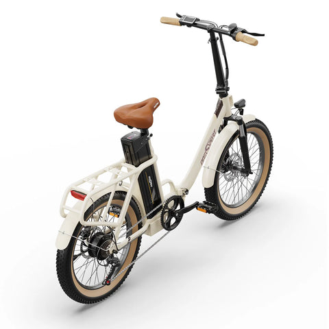 ONESPORT OT16-2 Elektrisches Fahrrad - 20" Räder 250W Motor 48V17Ah Batterie 60KM Reichweite - Weiß