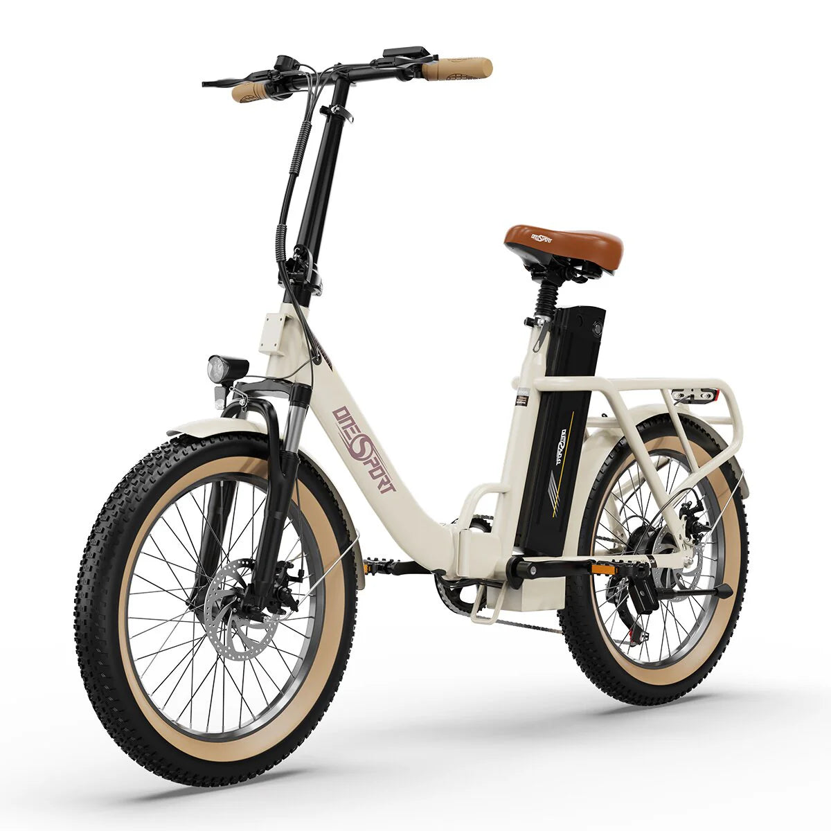 ONESPORT OT16-2 Electric Bicycle - 20" Wheels 250W Motor 48V17Ah Battery 60KM Range - White