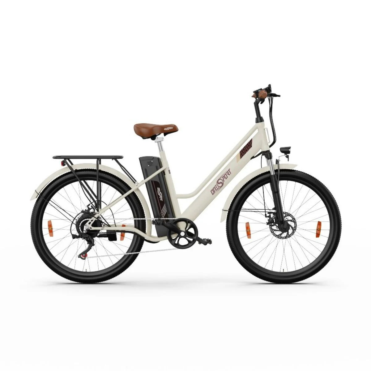 ONESPORT OT18-3 Elektrisches Fahrrad - 26" Räder 250W Motor 36V14.4Ah Batterie 40KM Reichweite - Weiß
