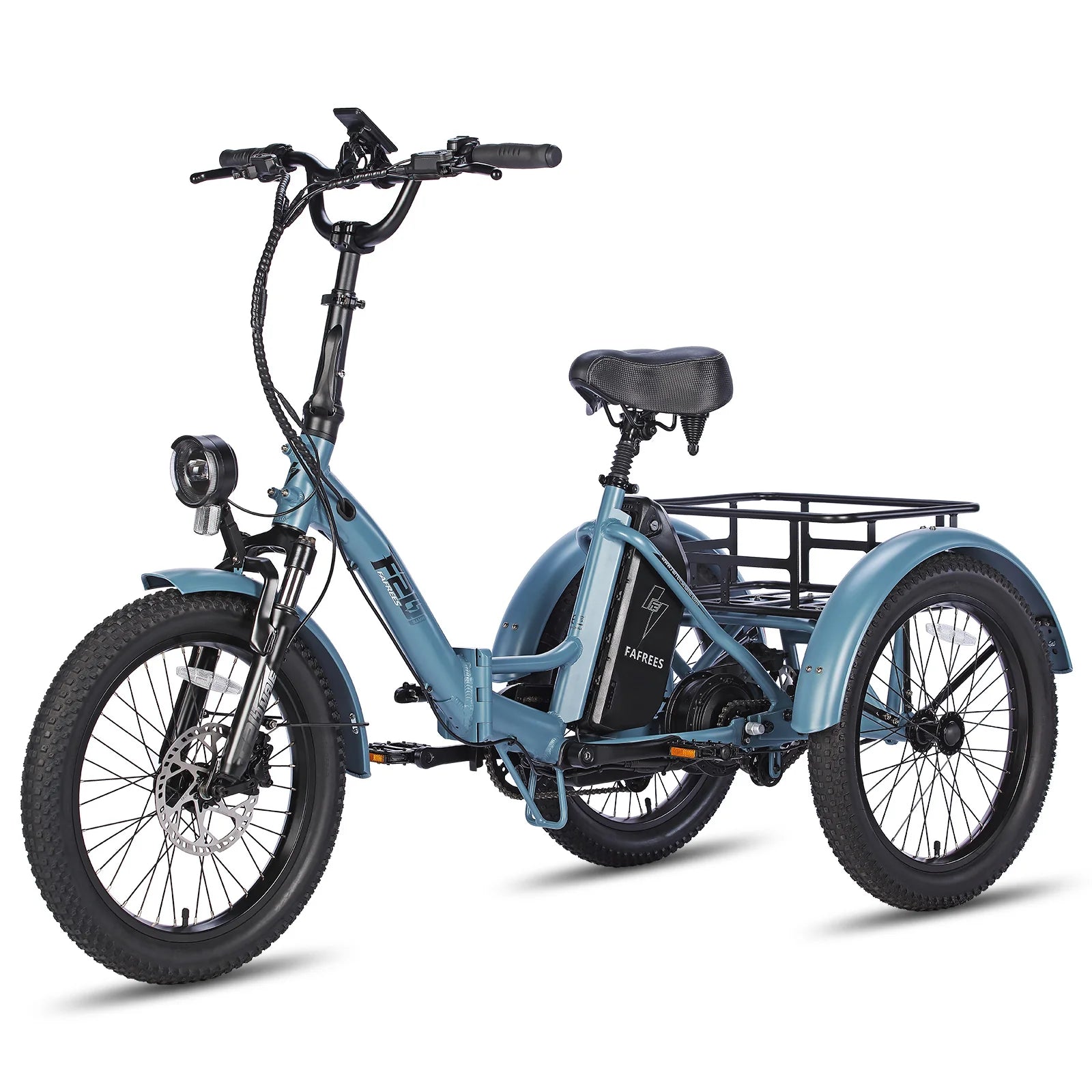 FAFREES F20 Mate Electric Bike - 500W Motor 48V18.2AH Battery 110KM Range - Grey Blue