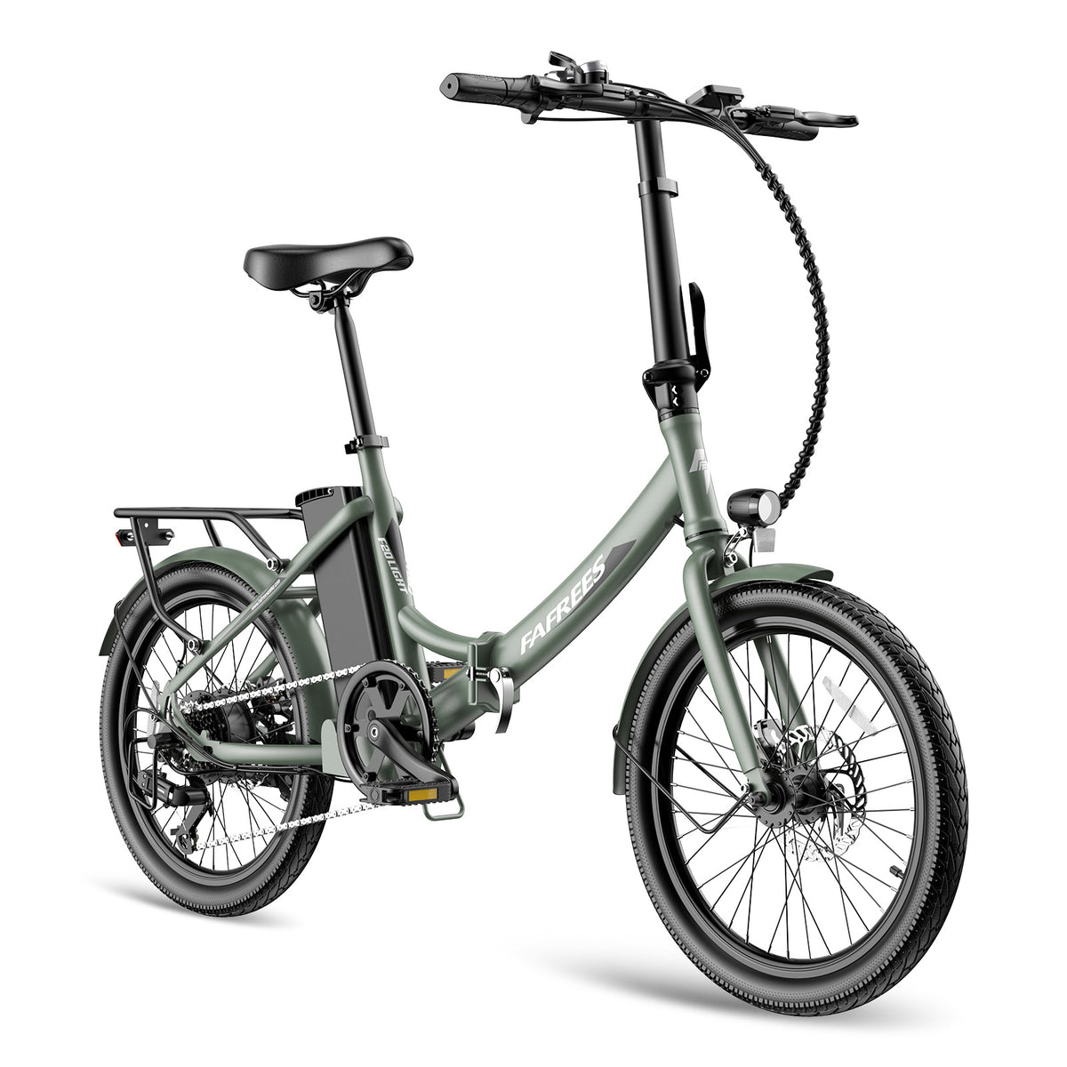 FAFREES F20 Light 16.75AH Elektrisches Bike - 250W Motor 36V16.75Ah Batterie 130KM Reichweite - Dunkelgrün