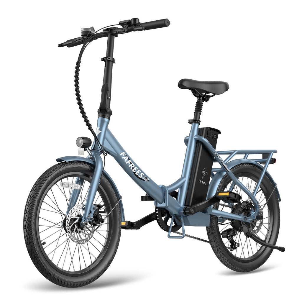 FAFREES F20 Lasting Electric Bike - 250W Motor 36V18.2Ah Battery 120KM Range - Grey Blue