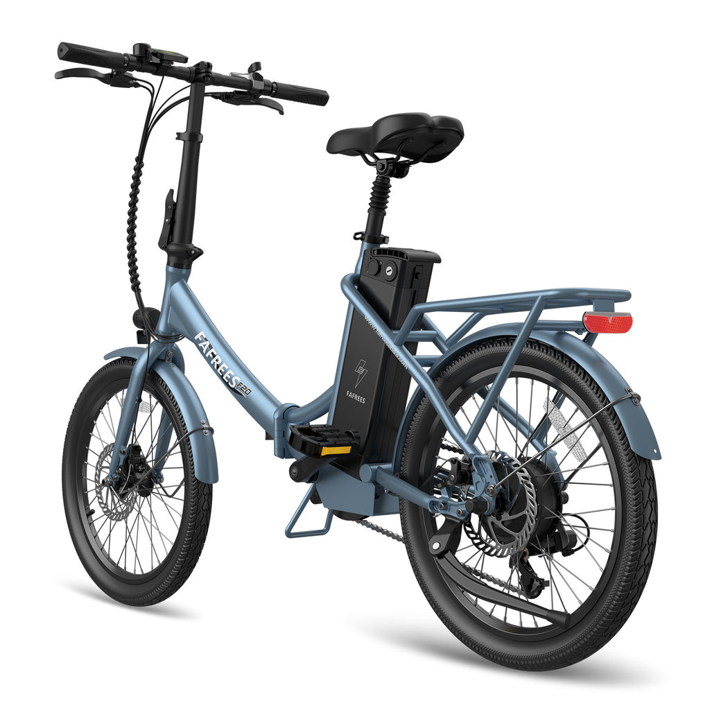FAFREES F20 Lasting Electric Bike - 250W Motor 36V18.2Ah Battery 120KM Range - Grey Blue