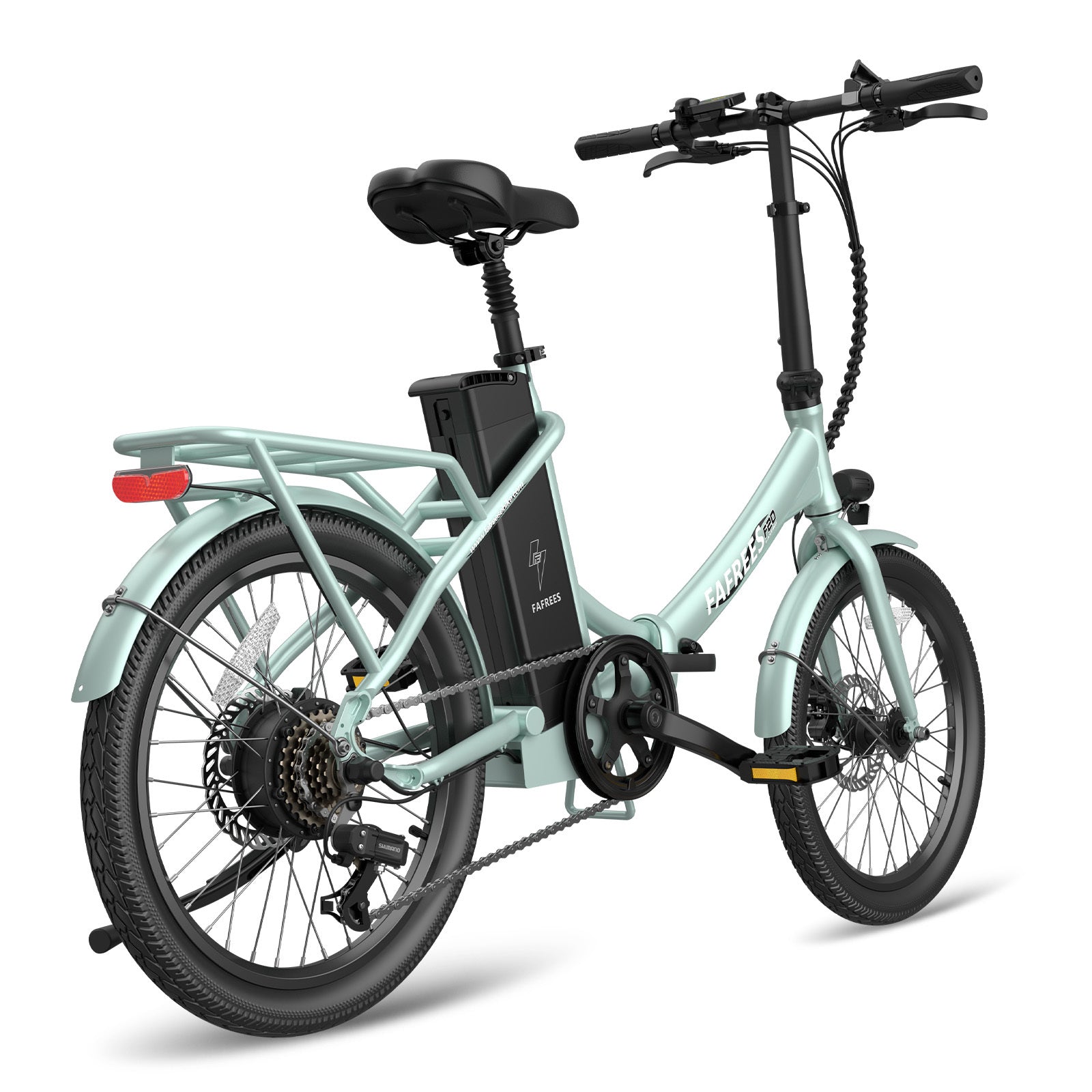 FAFREES F20 Lasting Electric Bike - 250W Motor 36V18.2Ah Battery 120KM Range - Green