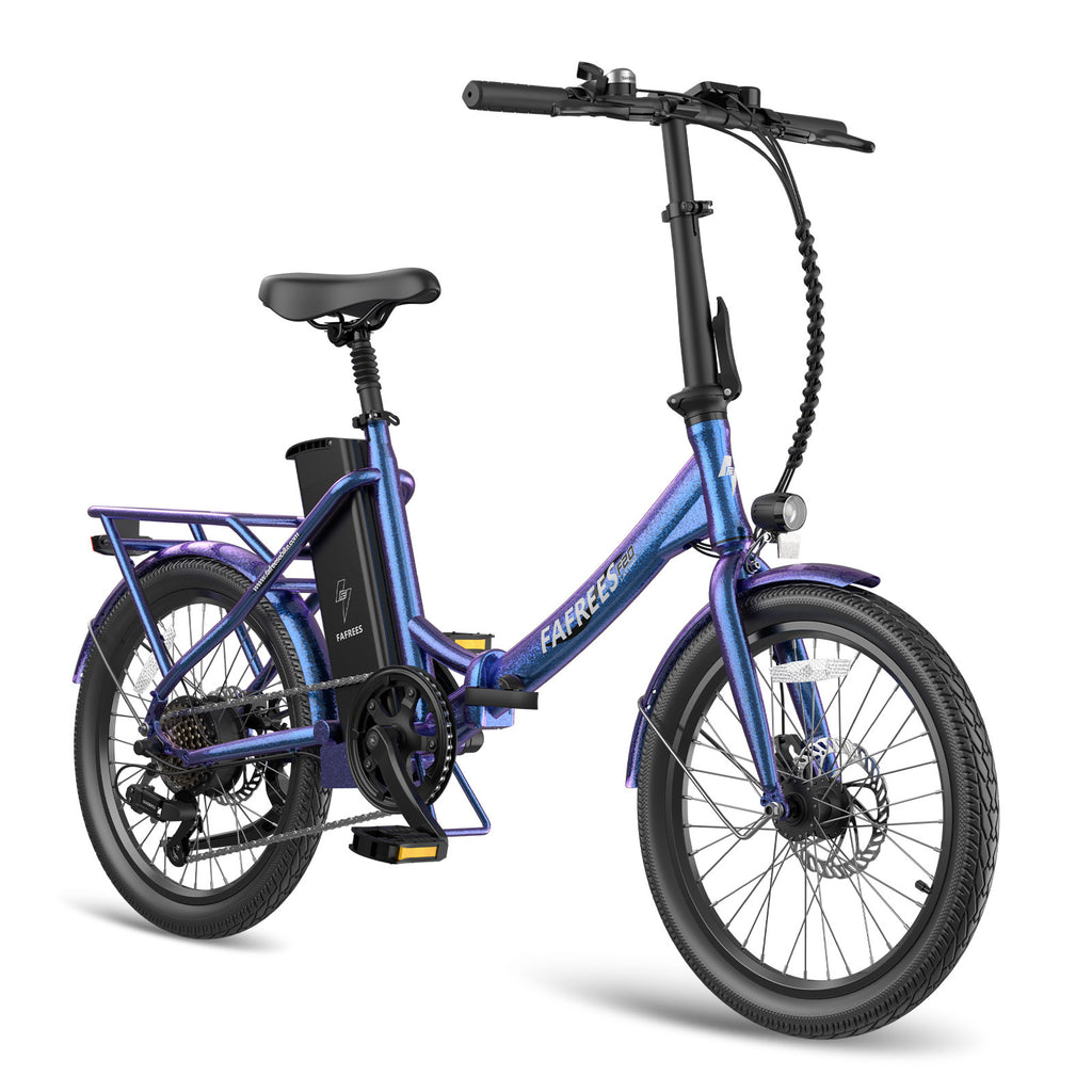 FAFREES F20 Vélo électrique longue autonomie - Moteur 250W Batterie 36V18.2Ah Autonomie 120KM - Bleu violet