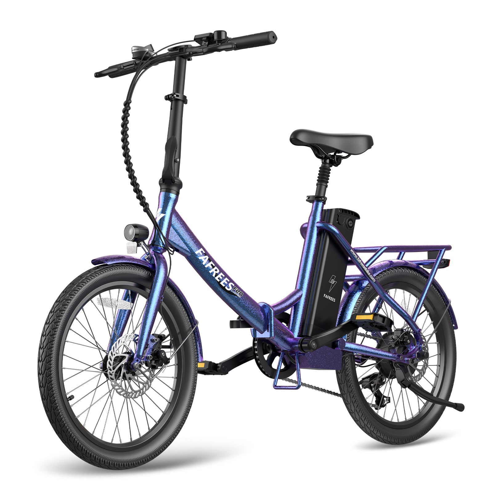 FAFREES F20 Vélo électrique longue autonomie - Moteur 250W Batterie 36V18.2Ah Autonomie 120KM - Bleu violet