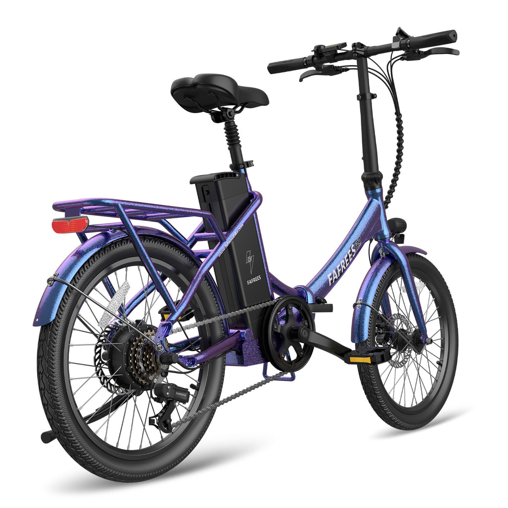 FAFREES F20 Vélo électrique longue autonomie - Moteur 250W Batterie 36V18.2Ah Autonomie 120KM - Bleu violet