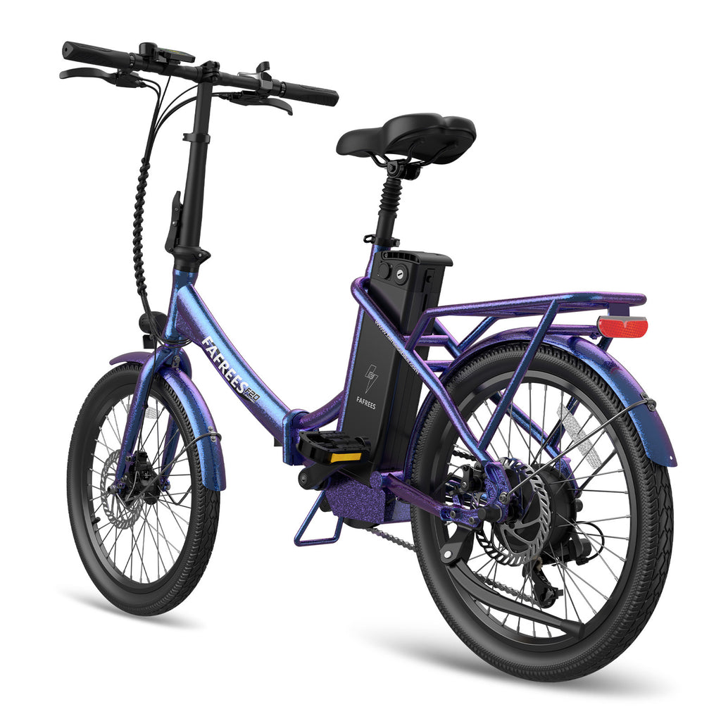 FAFREES F20 Vélo électrique longue autonomie - Moteur 250W Batterie 36V18.2Ah Autonomie 120KM - Bleu violet