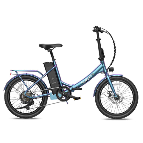 FAFREES F20 Lasting Elektrisches Bike - 250W Motor 36V18.2Ah Batterie 120KM Reichweite - Blau Grün