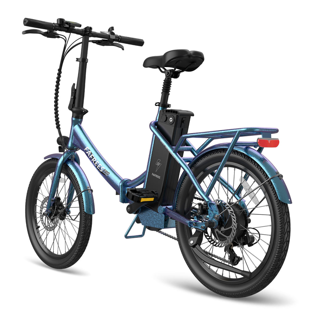 FAFREES F20 Vélo électrique longue autonomie - Moteur 250 W Batterie 36 V 18,2 Ah Autonomie 120 km - Bleu Vert