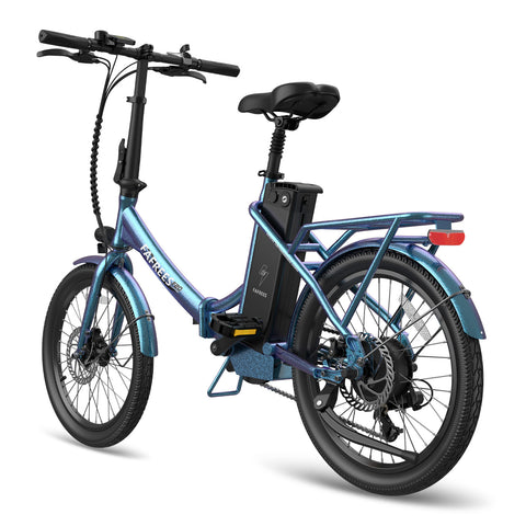 FAFREES F20 Lasting Elektrisches Bike - 250W Motor 36V18.2Ah Batterie 120KM Reichweite - Blau Grün