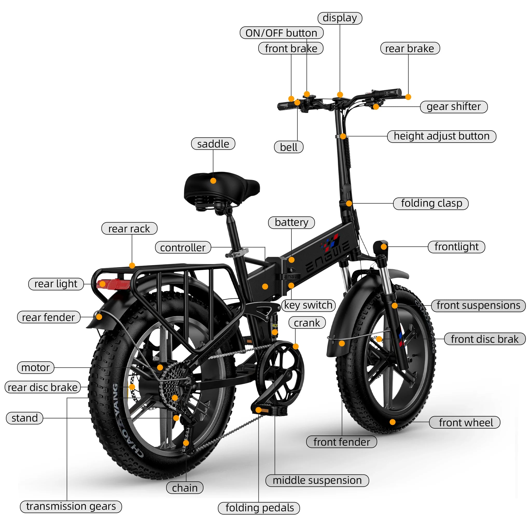 ENGWE ENGINE X Electric Bicycle: 250W Motor, 624WH Battery, 60KM Range