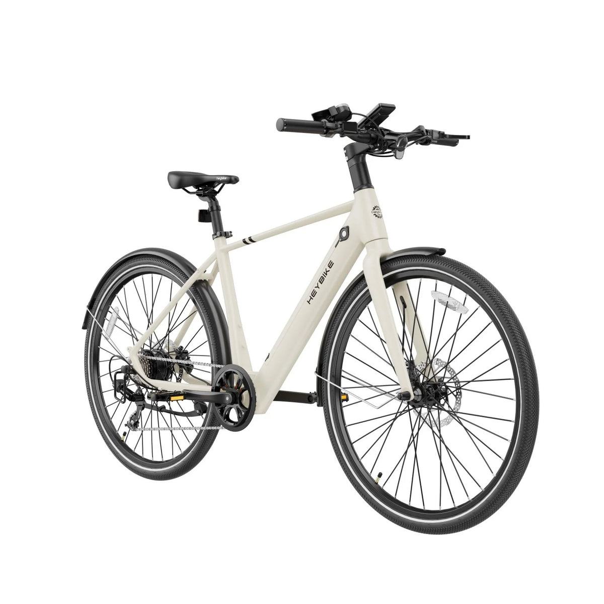 Elektrische Fahrrad Heybike EC1 L - 250W Motor 36V10Ah Batterie 100KM Reichweite Hydraulische Scheibenbremse - Butterweiß