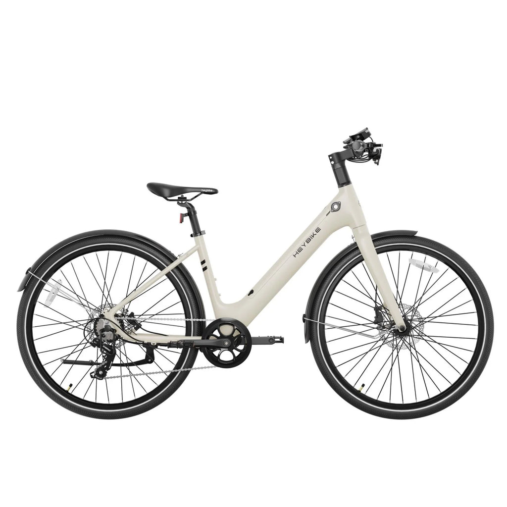 Vélo électrique Heybike EC1 ST - Moteur 250W Batterie 36V10Ah Autonomie 100KM Frein à disque hydraulique - Blanc crème