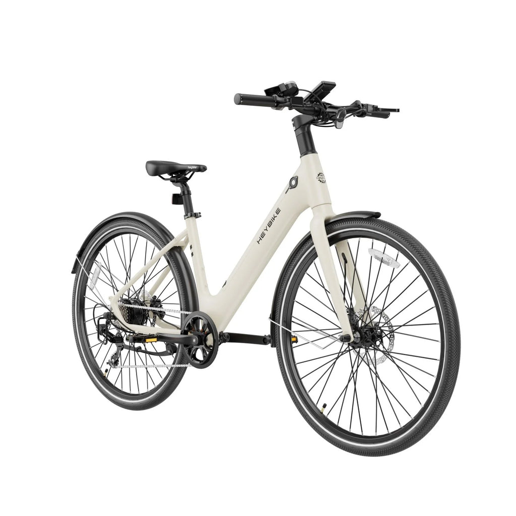 Vélo électrique Heybike EC1 ST - Moteur 250W Batterie 36V10Ah Autonomie 100KM Frein à disque hydraulique - Blanc crème