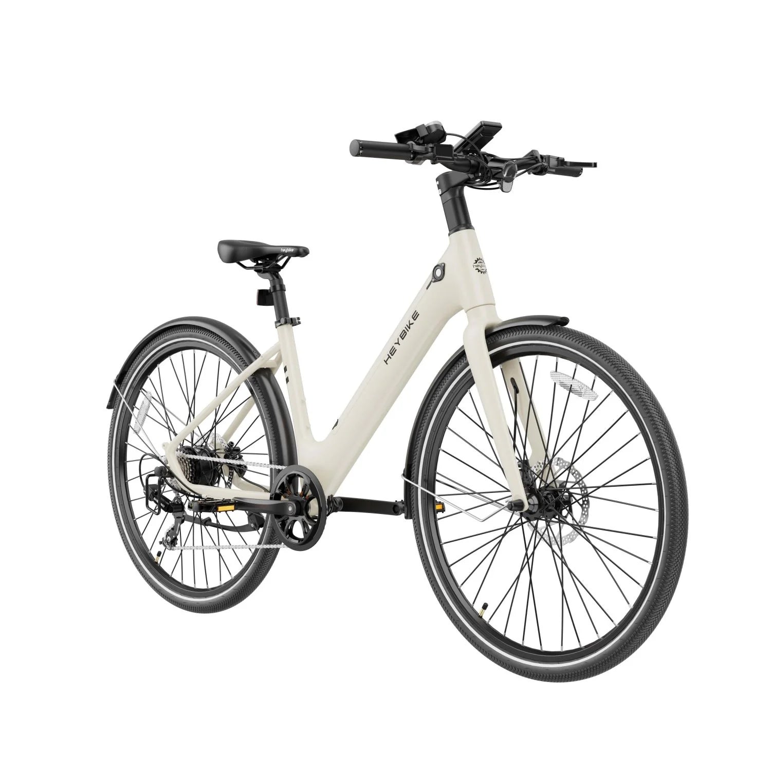 Vélo électrique Heybike EC1 ST - Moteur 250W Batterie 36V10Ah Autonomie 100KM Frein à disque hydraulique - Blanc crème