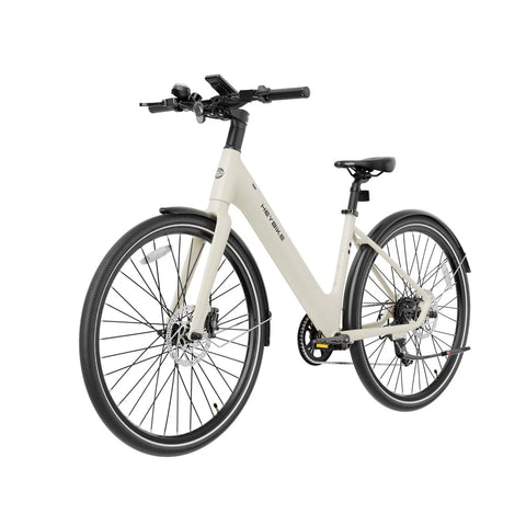 Elektrische Fahrrad Heybike EC1 ST - 250W Motor 36V10Ah Batterie 100KM Reichweite Hydraulische Scheibenbremse - Butterweiß