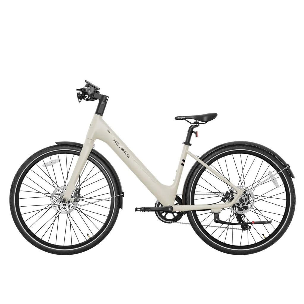 Vélo électrique Heybike EC1 ST - Moteur 250W Batterie 36V10Ah Autonomie 100KM Frein à disque hydraulique - Blanc crème
