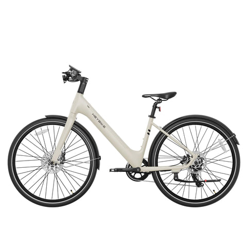 Elektrische Fahrrad Heybike EC1 ST - 250W Motor 36V10Ah Batterie 100KM Reichweite Hydraulische Scheibenbremse - Butterweiß