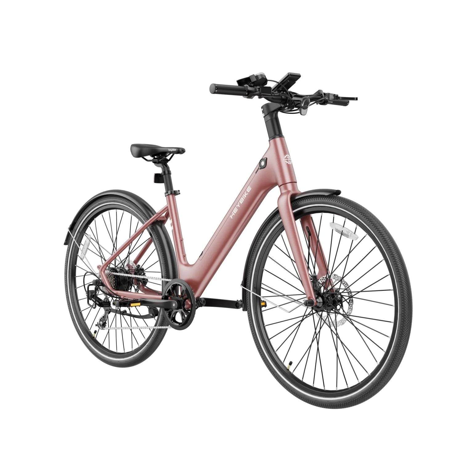Vélo électrique Heybike EC1 ST - Moteur 250W Batterie 36V10Ah Autonomie 100KM Frein à disque hydraulique - Rose
