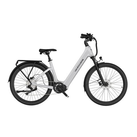 Elektrisches Fahrrad Vanpowers Urbangide Ultra S - 500W Motor 48V14.4AH Batterie 110KM Reichweite Hydraulische Scheibenbremse - Perlweiß