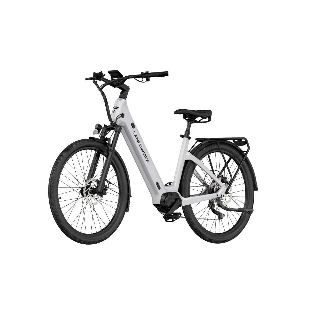 Vélo électrique Vanpowers Urbanglide Ultra S - Moteur 500W Batterie 48V14.4AH Autonomie 110KM Frein à disque hydraulique - Blanc perle