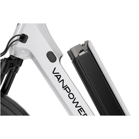 Elektrisches Fahrrad Vanpowers Urbangide Ultra S - 500W Motor 48V14.4AH Batterie 110KM Reichweite Hydraulische Scheibenbremse - Perlweiß