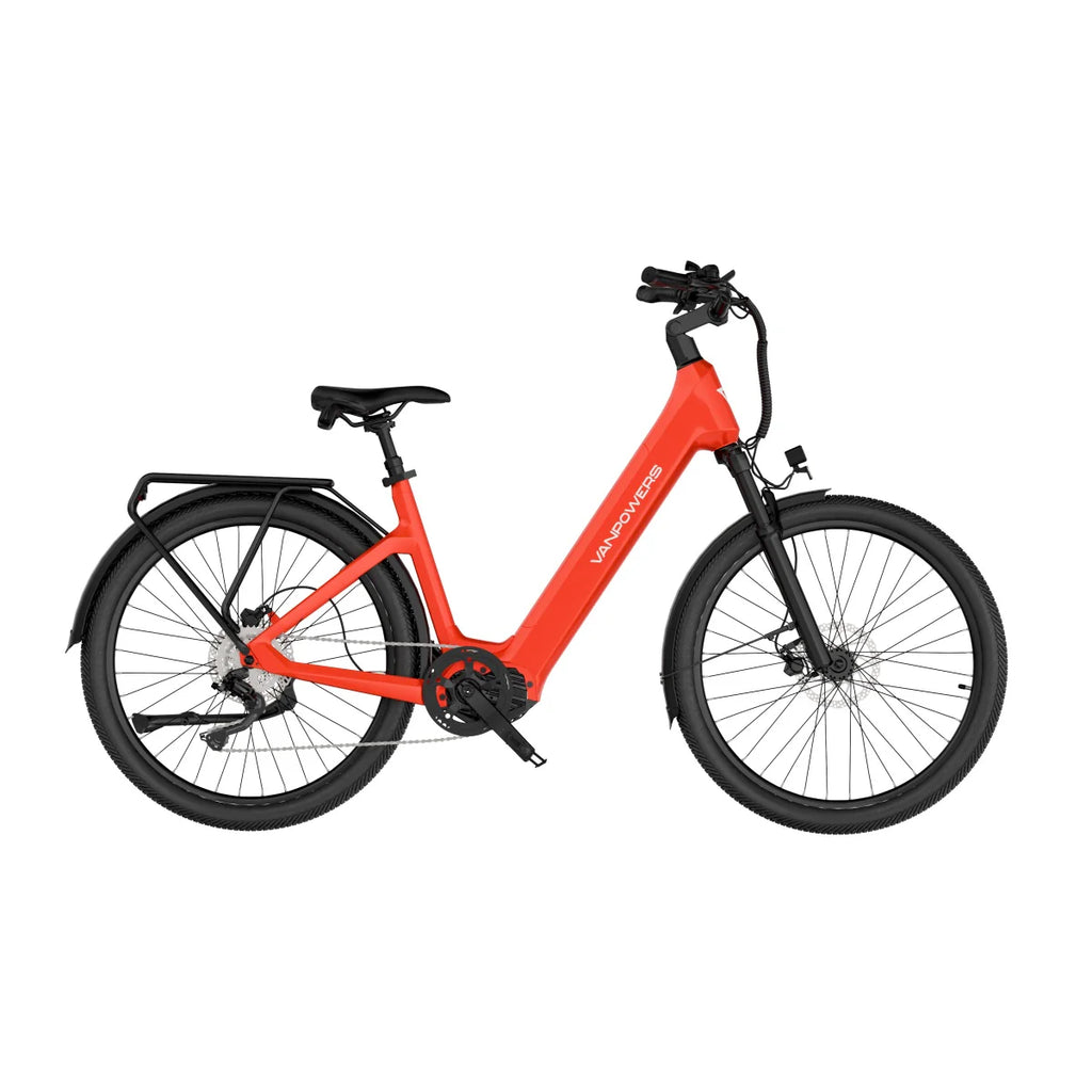 Vélo électrique Vanpowers Urbangide Ultra L - Moteur 500W Batterie 48V14.4AH Autonomie 110KM Frein à disque hydraulique - Rouge Lave