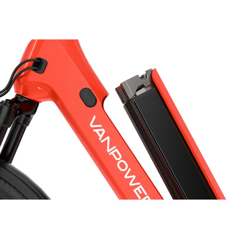 Elektrisches Fahrrad Vanpowers Urbangide Ultra L - 500W Motor 48V14.4AH Batterie 110KM Reichweite Hydraulische Scheibenbremse - Lava Rot