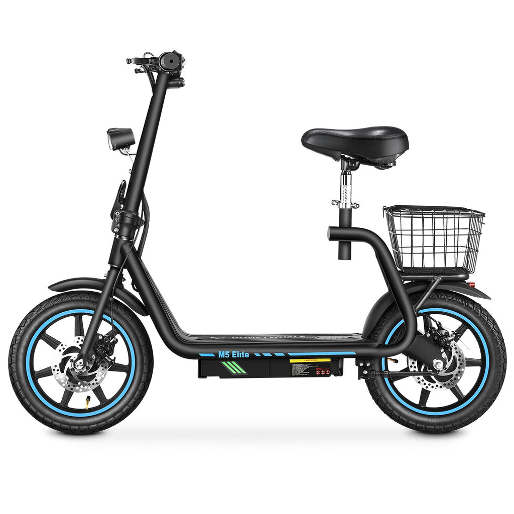 Trottinette électrique Honey Whale M5Elite - Moteur 500W Batterie 48V13AH Autonomie 45KM Frein à disque - Noir