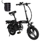 Vélo électrique Honey Whale S6-S - Moteur 350W Batterie 48V10.4AH Autonomie 40KM Frein à disque - Noir