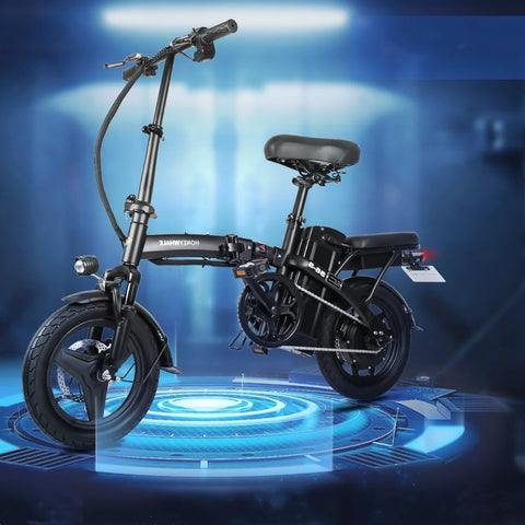 Honey Whale S6-S Elektrisches Fahrrad - 350W Motor 48V10.4AH Batterie 40KM Reichweite Scheibenbremse - Schwarz