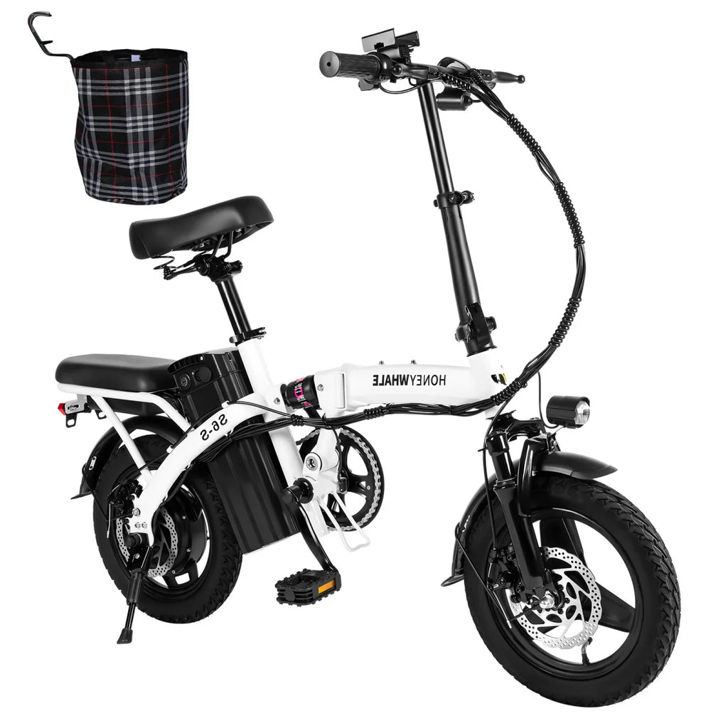 Vélo électrique Honey Whale S6-S - Moteur 350W Batterie 48V10.4AH Autonomie 40KM Frein à disque - Blanc