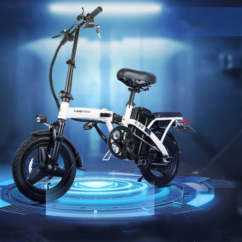 Honey Whale S6-S Elektrisches Fahrrad - 350W Motor 48V10.4AH Batterie 40KM Reichweite Scheibenbremse - Weiß