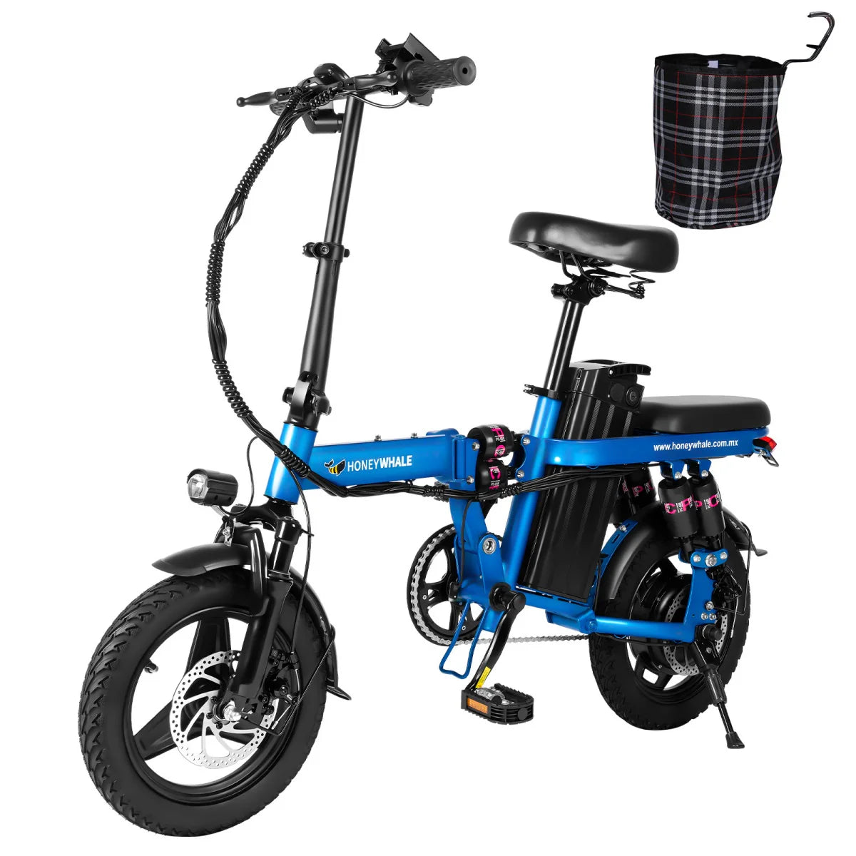 Honey Whale S6 Pro-S Elektrisches Fahrrad - 350W Motor 48V15AH Batterie 50KM Reichweite Scheibenbremse - Blau