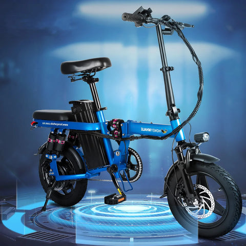 Honey Whale S6 Pro-S Elektrisches Fahrrad - 350W Motor 48V15AH Batterie 50KM Reichweite Scheibenbremse - Blau