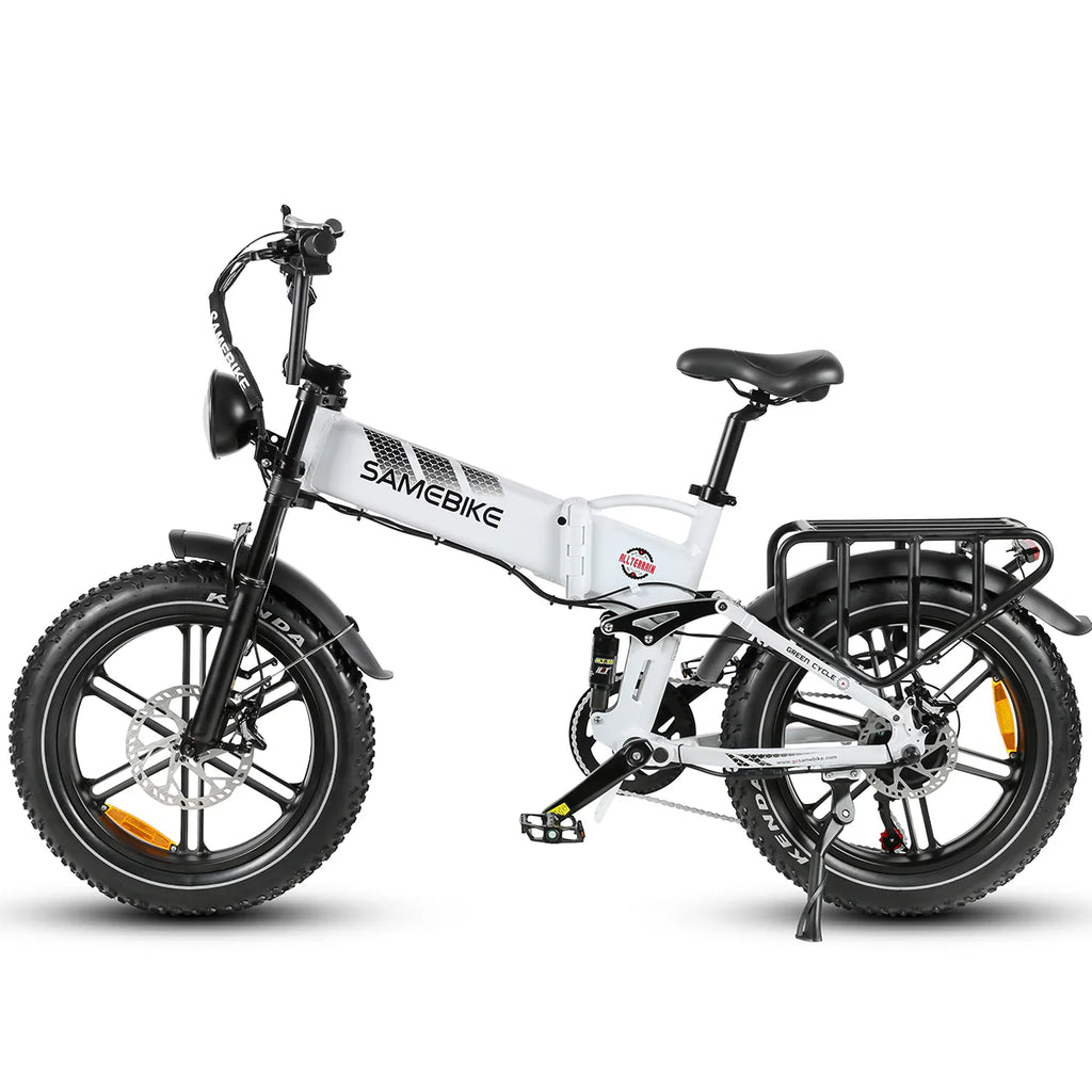 SAMEBIKE RS-A02 Vélo électrique – Puissance 750 W, Batterie 48 V, 17 Ah, Autonomie 55 km, Frein à disque hydraulique – Blanc