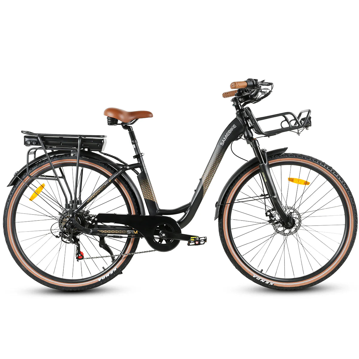 SAMEBIKE RS-A07 Vélo électrique – Puissance 500 W, Batterie 36 V/13 Ah, Autonomie 40 km, Frein à disque mécanique – Noir