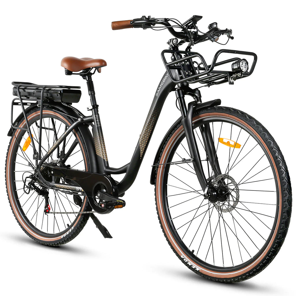 SAMEBIKE RS-A07 Vélo électrique – Puissance 500 W, Batterie 36 V/13 Ah, Autonomie 40 km, Frein à disque mécanique – Noir