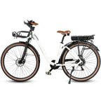 SAMEBIKE RS-A07 Vélo électrique – Puissance 500 W, Batterie 36 V, 13 Ah, Autonomie 40 km, Frein à disque mécanique – Blanc