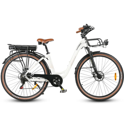 SAMEBIKE RS-A07 Elektrofahrrad – Leistung 500 W, Akku 36 V, 13 Ah, Reichweite 40 km, mechanische Scheibenbremse – Weiß
